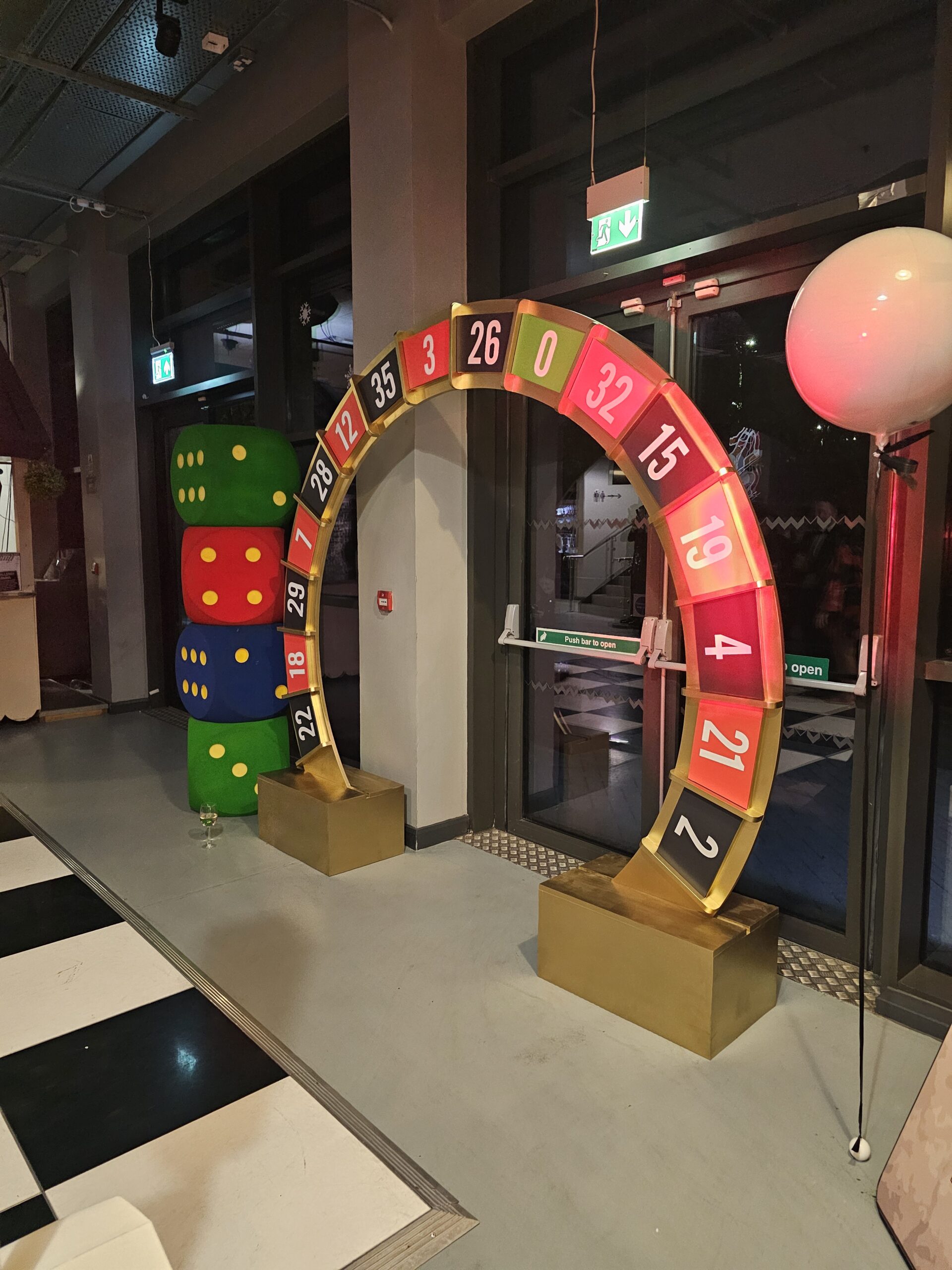 novelty gateway with giant dice